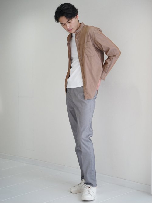 クロスストレッチ スリムフィット ノータックスラックス カルゼライトグレー