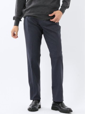 クロスストレッチ裏起毛 スリムフィット ノータックスラックス 紺(セットアップ可能)