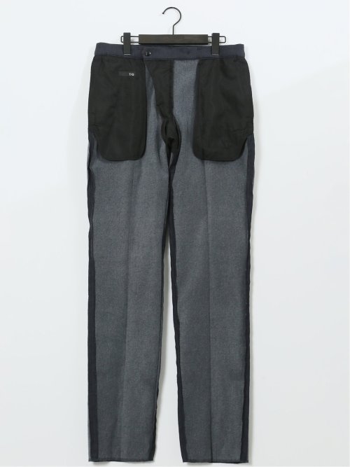 クロスストレッチ裏起毛 スリムフィット ノータックスラックス 紺(セットアップ可能)