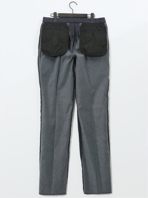 クロスストレッチ裏起毛 スリムフィット ノータックスラックス 紺(セットアップ可能)