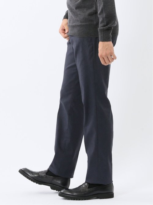 クロスストレッチ裏起毛 スリムフィット ノータックスラックス 紺(セットアップ可能)