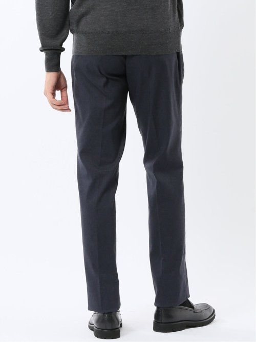 クロスストレッチ裏起毛 スリムフィット ノータックスラックス 紺(セットアップ可能)