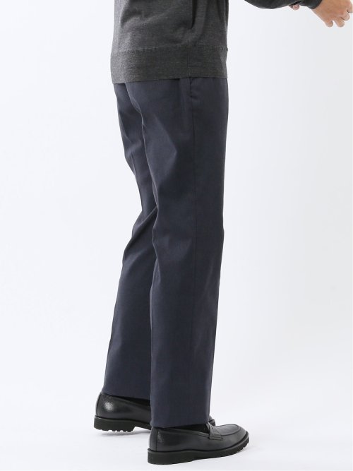 クロスストレッチ裏起毛 スリムフィット ノータックスラックス 紺(セットアップ可能)