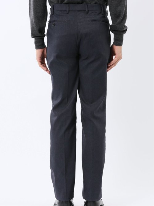 クロスストレッチ裏起毛 スリムフィット ノータックスラックス 紺(セットアップ可能)