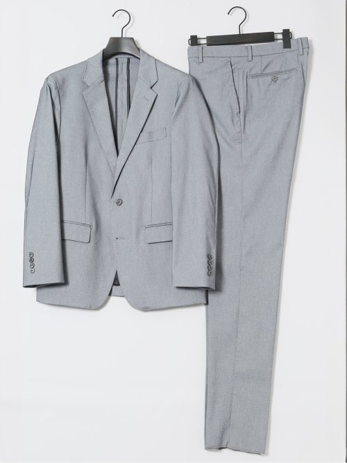 クロスストレッチ スリムフィット ノータックスラックス ライトグレー(セットアップ可能)