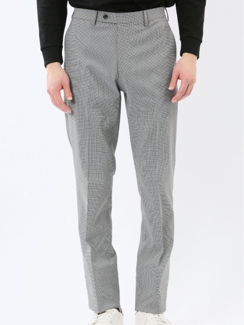クロスストレッチ スリムフィット ノータックスラックス 千鳥(セットアップ可能)