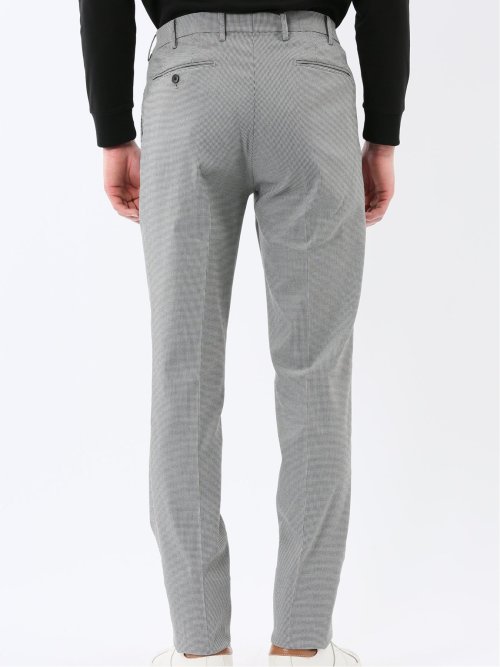 クロスストレッチ スリムフィット ノータックスラックス 千鳥(セットアップ可能)