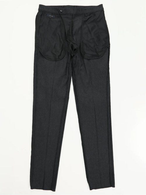 クロスストレッチ スリムフィット ノータックスラックス デニム黒