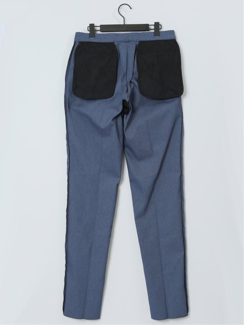 クロスストレッチ スリムフィット ノータックスラックス カルゼ青