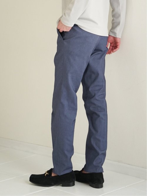 クロスストレッチ スリムフィット ノータックスラックス カルゼ青