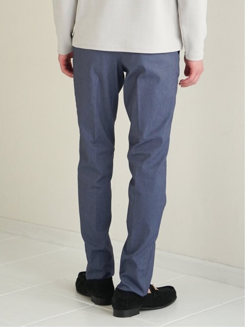 クロスストレッチ スリムフィット ノータックスラックス カルゼ青