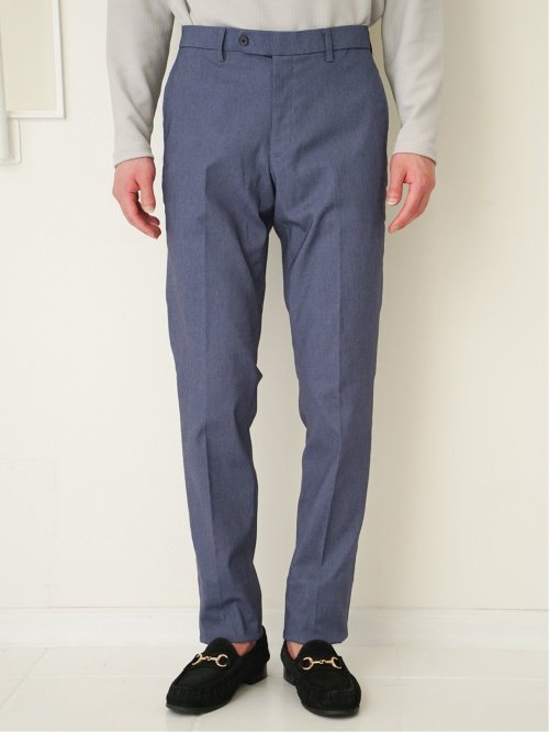 クロスストレッチ スリムフィット ノータックスラックス カルゼ青