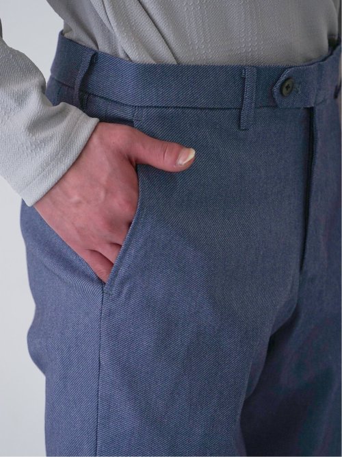 クロスストレッチ スリムフィット ノータックスラックス カルゼ青