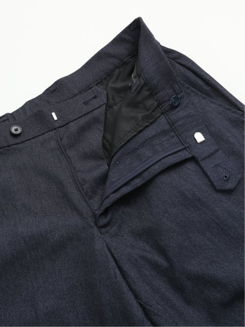 クロスストレッチ スリムフィット ノータックスラックス デニム紺