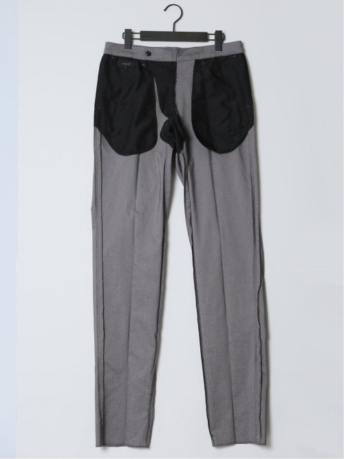 クロスストレッチ スリムフィット ノータックスラックス ライトグレー(セットアップ可能)