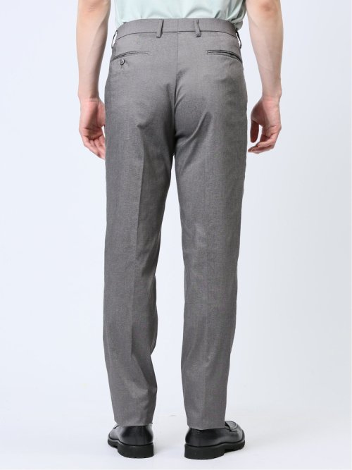 クロスストレッチ スリムフィット ノータックスラックス ライトグレー(セットアップ可能)