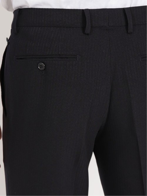 トラベスト/TRABEST スリムフィット ノータックスラックス ストライプダルブルー