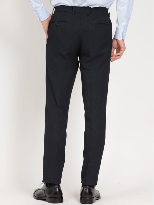 トラベスト/TRABEST スリムフィット ノータックスラックス ピンヘッド紺