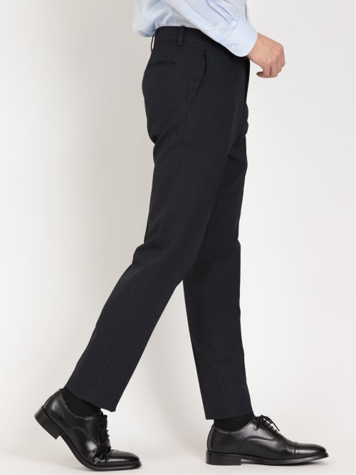 トラベスト/TRABEST スリムフィット ノータックスラックス ピンヘッド紺