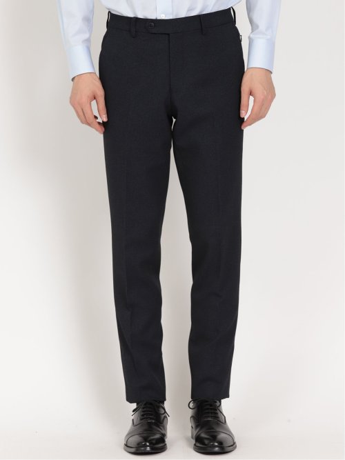 トラベスト/TRABEST スリムフィット ノータックスラックス ピンヘッド紺