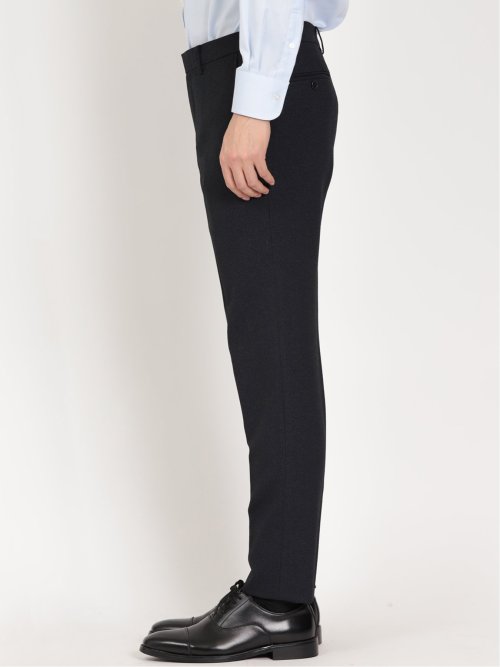 トラベスト/TRABEST スリムフィット ノータックスラックス ピンヘッド紺