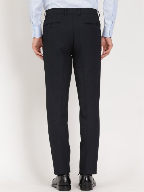 トラベスト/TRABEST スリムフィット ノータックスラックス ピンヘッド紺