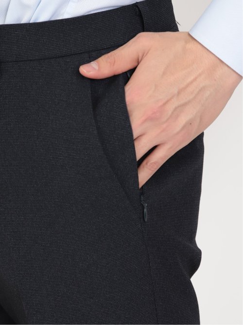 トラベスト/TRABEST スリムフィット ノータックスラックス ピンヘッド紺