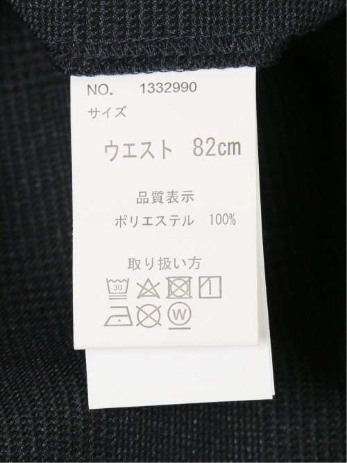 トラベスト/TRABEST スリムフィット ノータックスラックス グレンチェック青