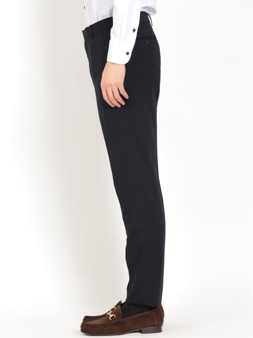 トラベスト/TRABEST スリムフィット ノータックスラックス ヘリンボンターコイズ