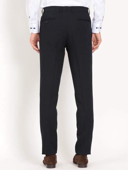 トラベスト/TRABEST スリムフィット ノータックスラックス ヘリンボンターコイズ