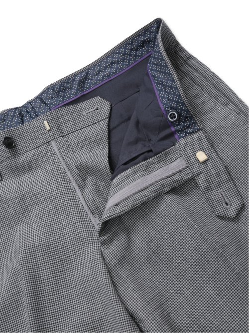 ウール混 レギュラーフィット ノータックスラックス 千鳥