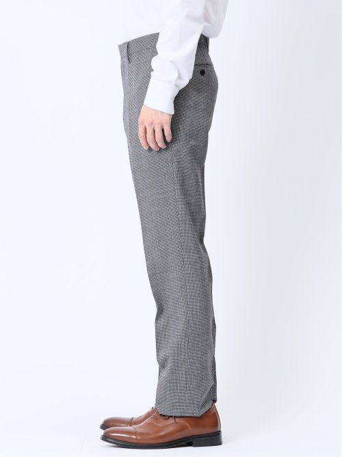 ウール混 レギュラーフィット ノータックスラックス 千鳥