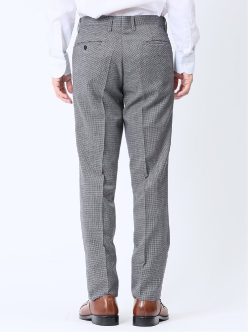 ウール混 レギュラーフィット ノータックスラックス 千鳥