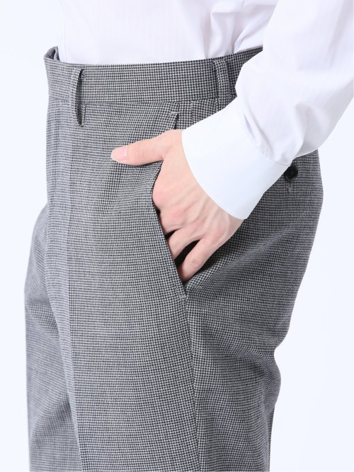 ウール混 レギュラーフィット ノータックスラックス 千鳥