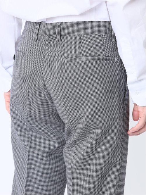 ウール混 レギュラーフィット ノータックスラックス 千鳥