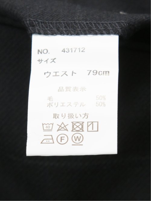 ウール混 スリムフィット ノータックスラックス ウィンドペン紺