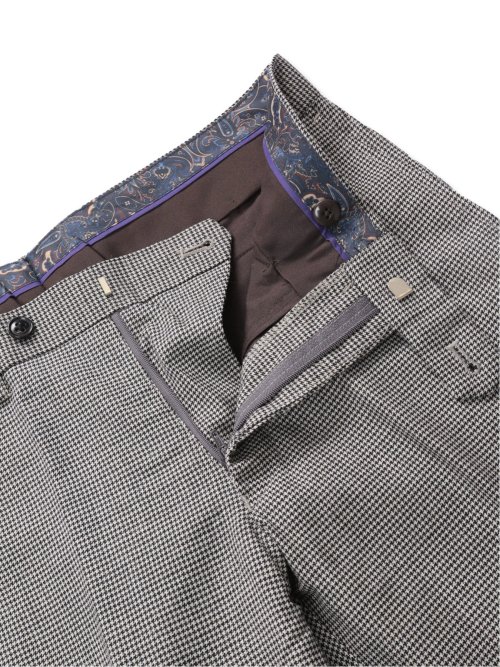 ウール混 レギュラーフィット ノータックスラックス 千鳥