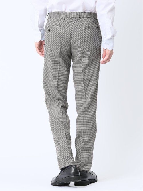 ウール混 レギュラーフィット ノータックスラックス 千鳥