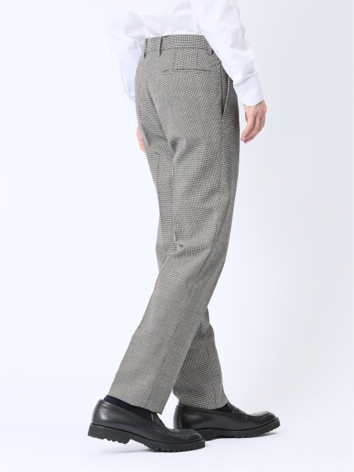 ウール混 レギュラーフィット ノータックスラックス 千鳥