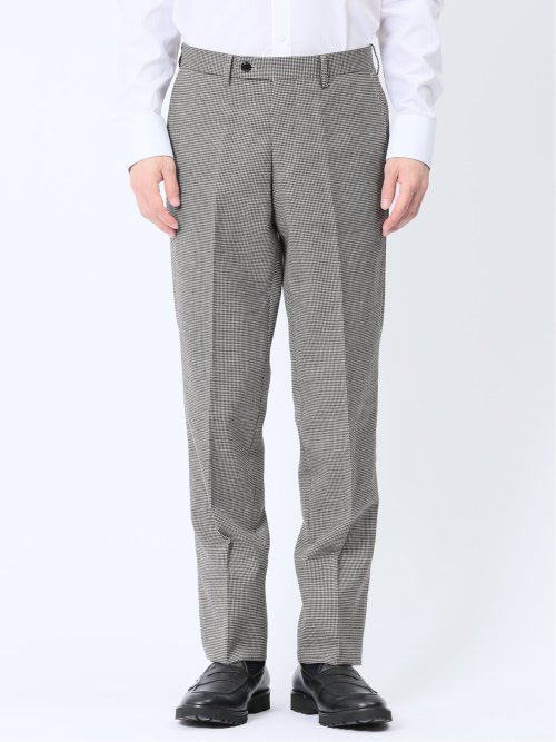 ウール混 レギュラーフィット ノータックスラックス 千鳥