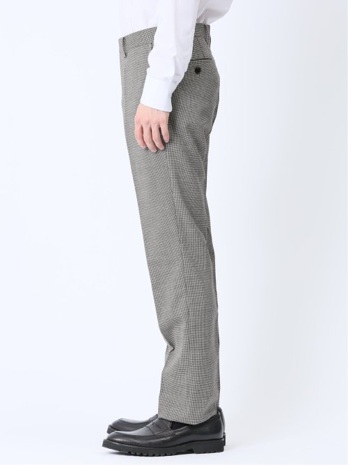 ウール混 レギュラーフィット ノータックスラックス 千鳥