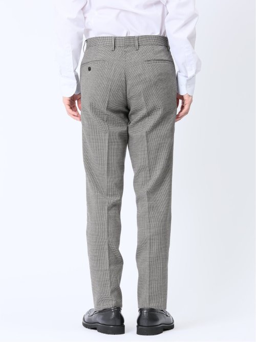 ウール混 レギュラーフィット ノータックスラックス 千鳥