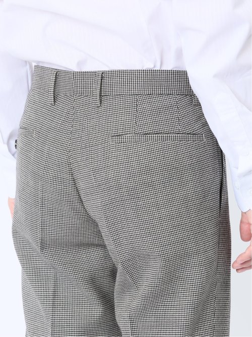 ウール混 レギュラーフィット ノータックスラックス 千鳥