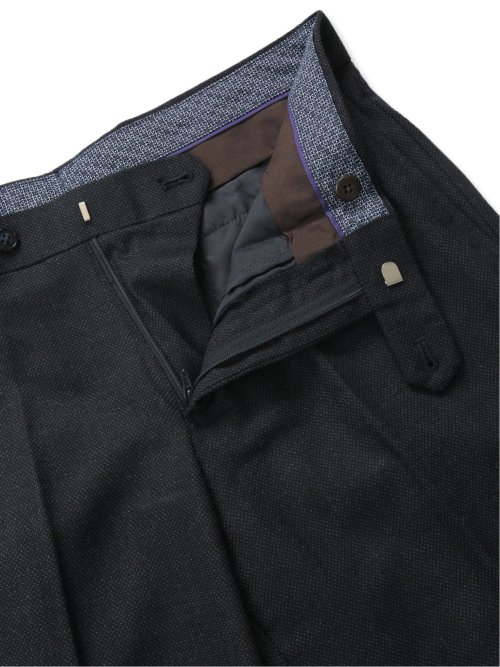 ウール混 レギュラーフィット ノータックスラックス オックス紺