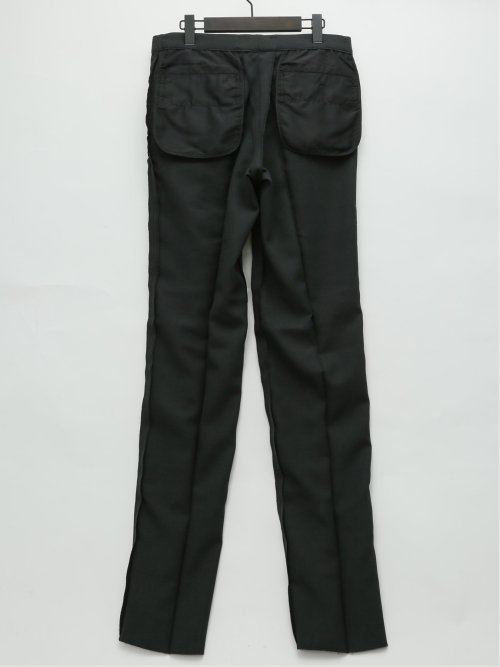 ウールライク スリムフィット ノータックスラックス ドビー黒