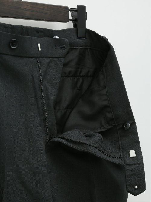 ウールライク スリムフィット ノータックスラックス ドビー黒