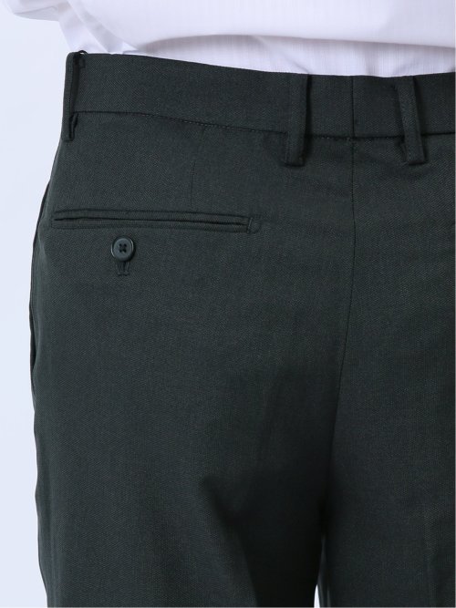 ウールライク スリムフィット ノータックスラックス ドビー黒