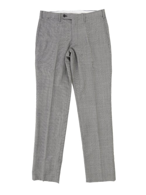 クールマックス/COOLMAX レギュラーフィット ウール混千鳥柄スラックス