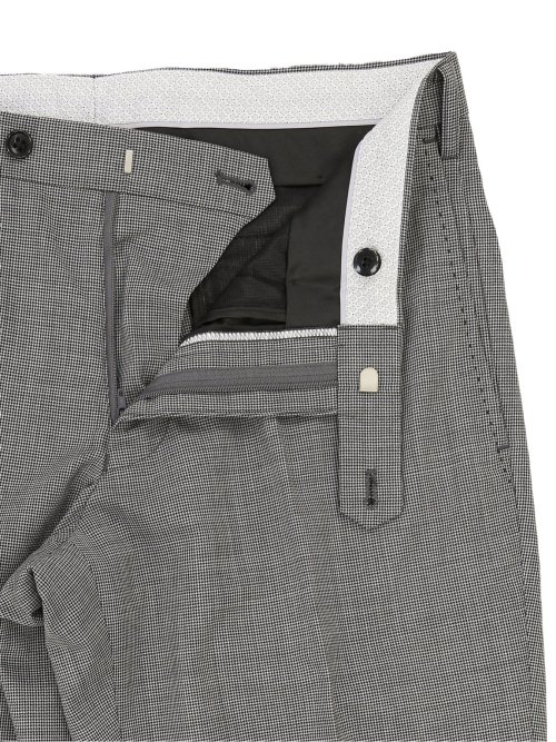 クールマックス/COOLMAX レギュラーフィット ウール混千鳥柄スラックス