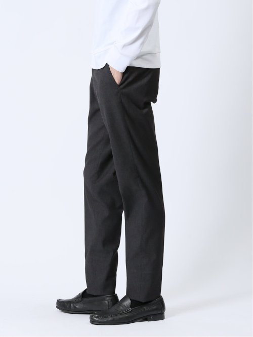 ストレッチ スリムフィット ノータックスラックス デニム風黒(セットアップ可能)